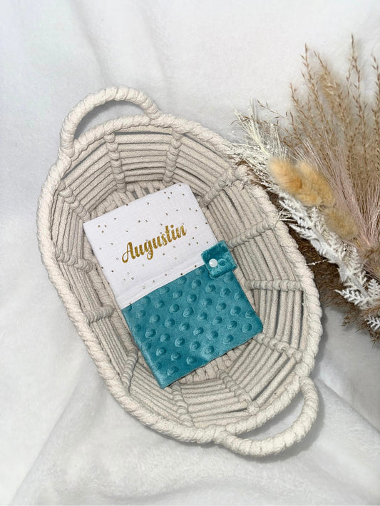 Protège carnet de santé - Bleu Turquoise
