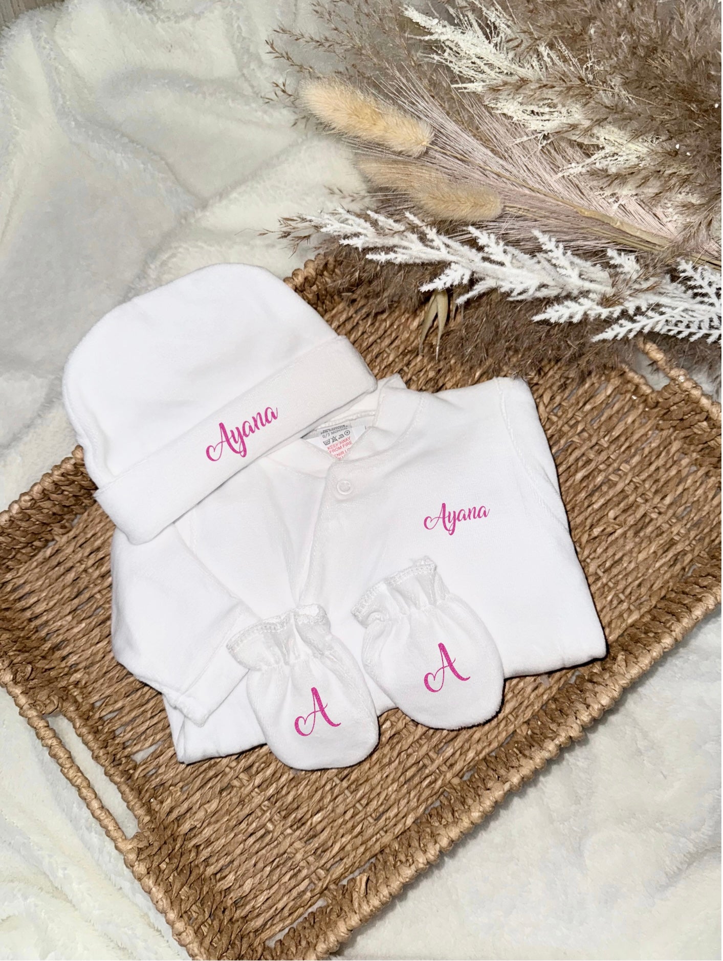 Ensemble naissance blanc -  Velours