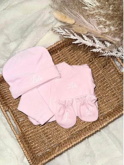 Ensemble naissance rose -  Velours