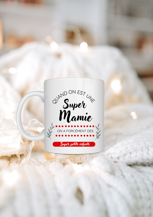 Tasse "Super Mamie" personnalisée