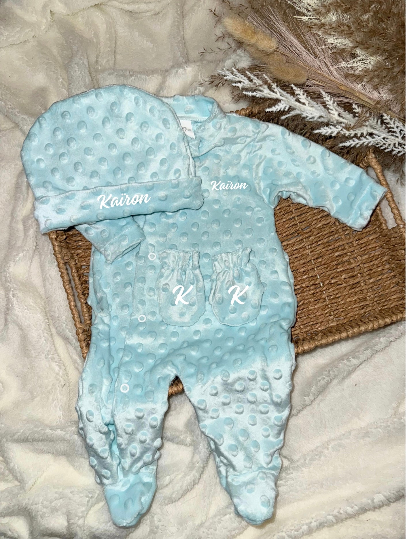 Ensemble naissance vert d'eau - Minky
