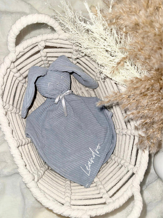 Doudou bleu gris - Velours côtelé