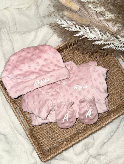Ensemble naissance rose foncé - Minky