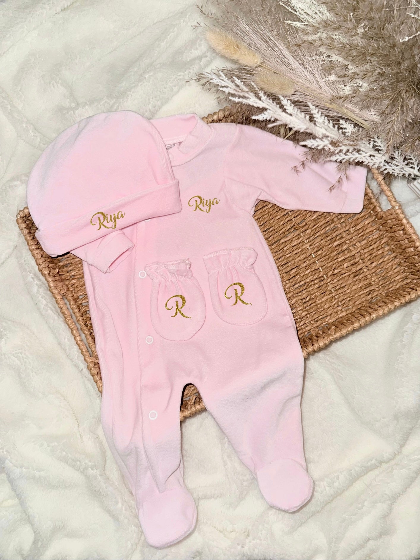 Ensemble naissance rose -  Velours