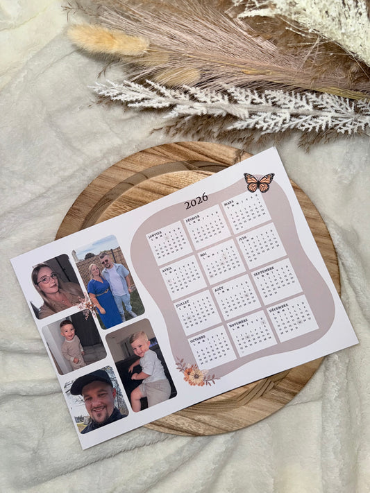 Calendrier 2026 avec photo