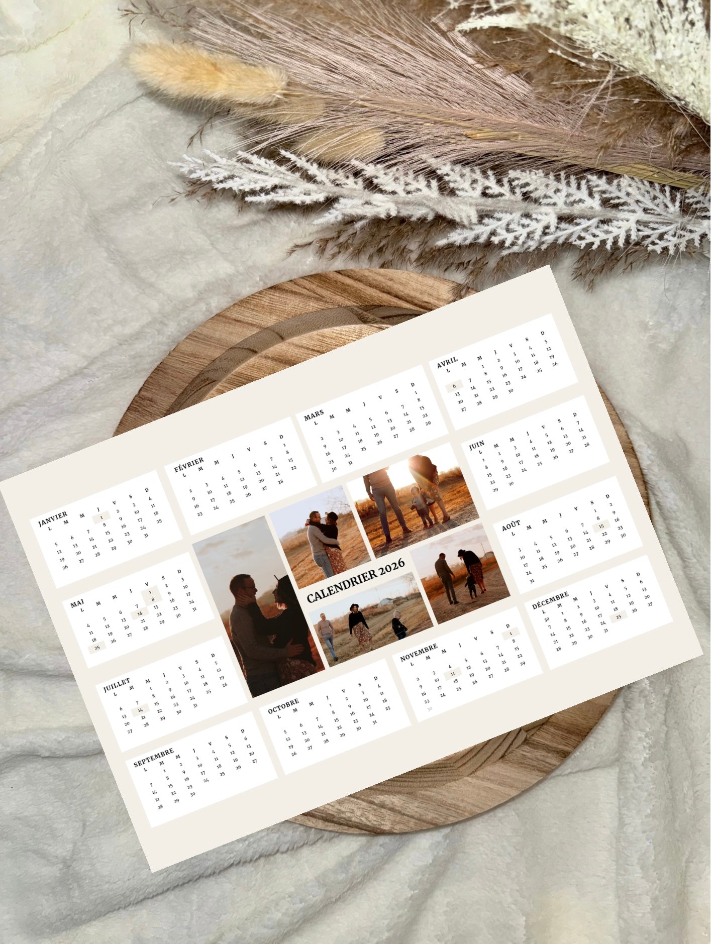 Calendrier 2026 avec photo