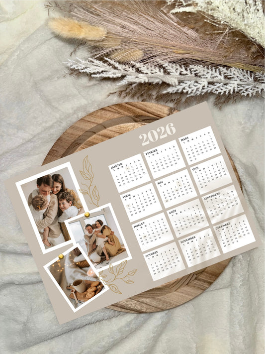 Calendrier 2026 avec photo