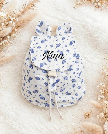 Sac à dos feuilles - Bleu ☘️