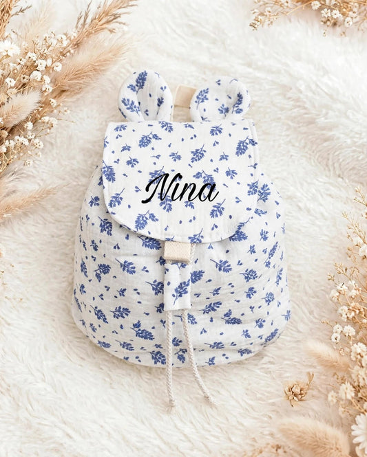 Sac à dos feuilles - Bleu ☘️