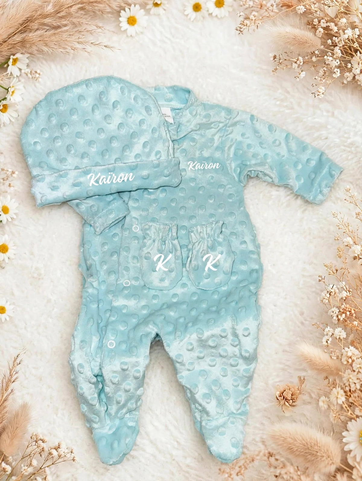 Ensemble naissance vert d'eau - Minky