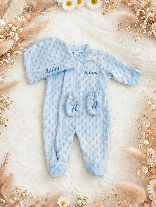 Ensemble naissance bleu ciel- Minky
