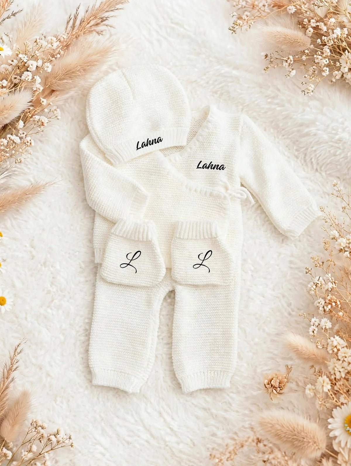 Ensemble naissance blanc- Maille