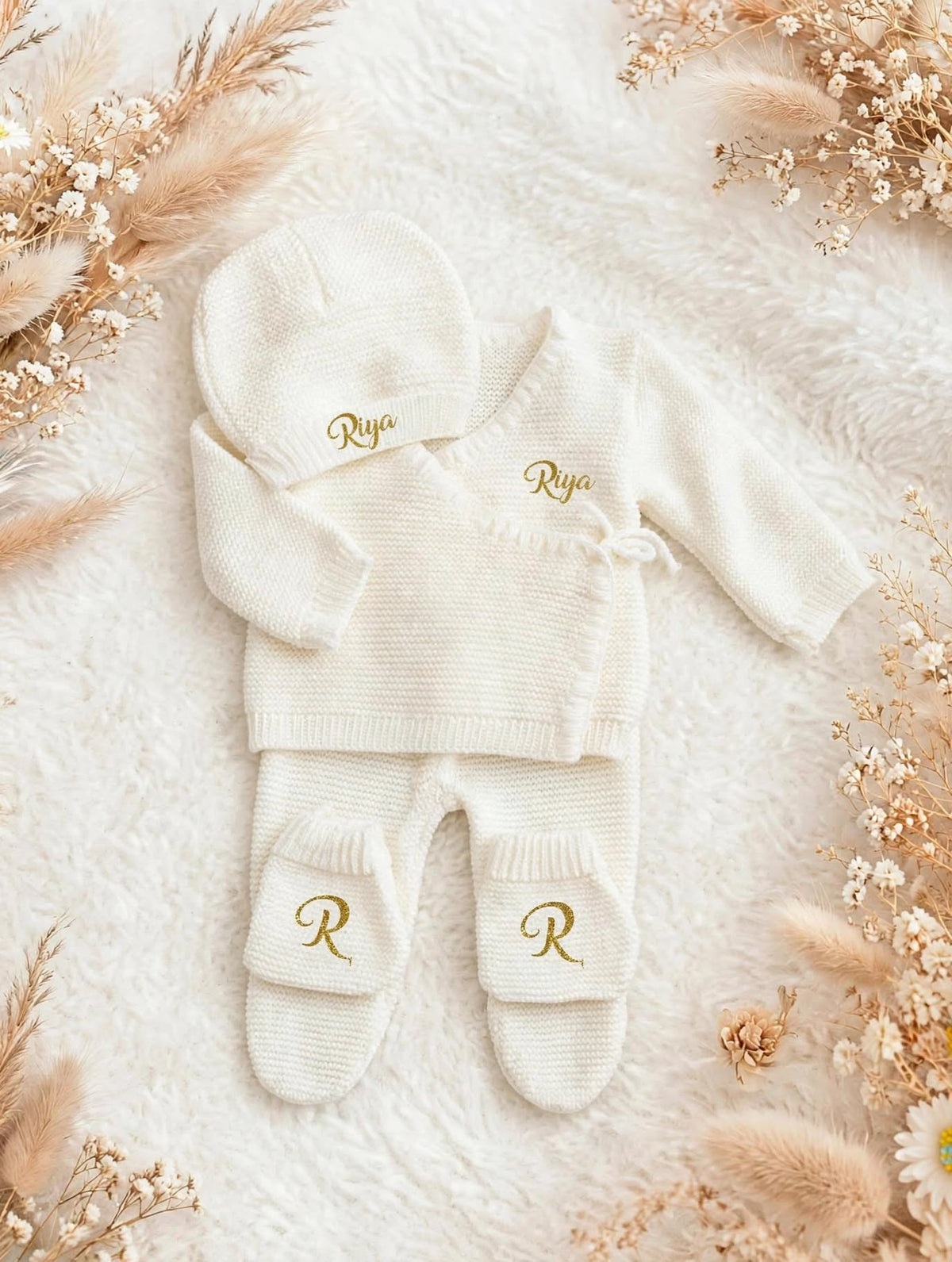 Ensemble naissance blanc- Maille