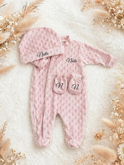 Ensemble naissance rose foncé - Minky
