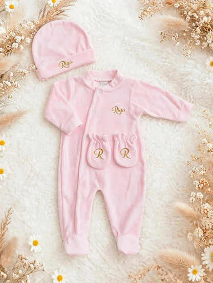 Ensemble naissance rose -  Velours