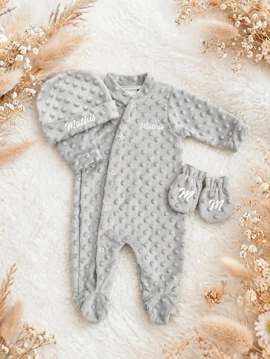 Ensemble naissance gris - Minky