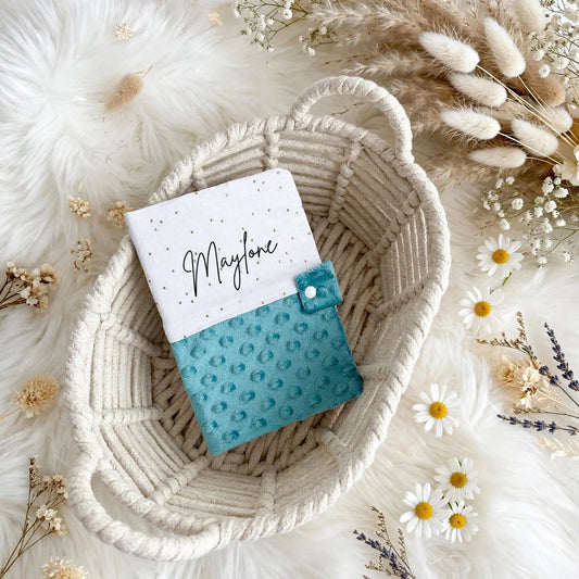 Protège carnet de santé - Bleu Turquoise