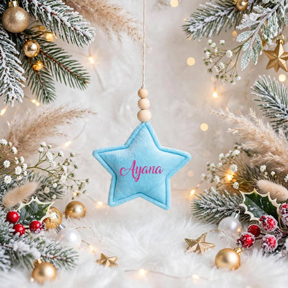 Étoile de Noël personnalisée – bleu