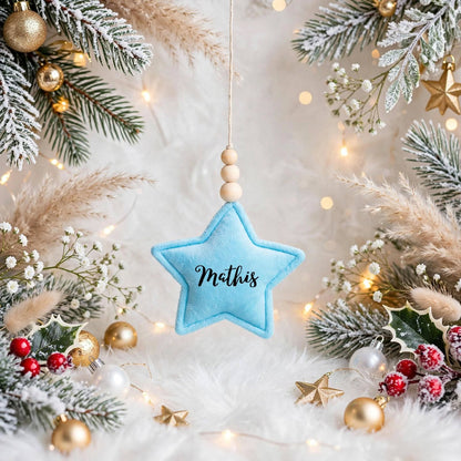 Étoile de Noël personnalisée – bleu