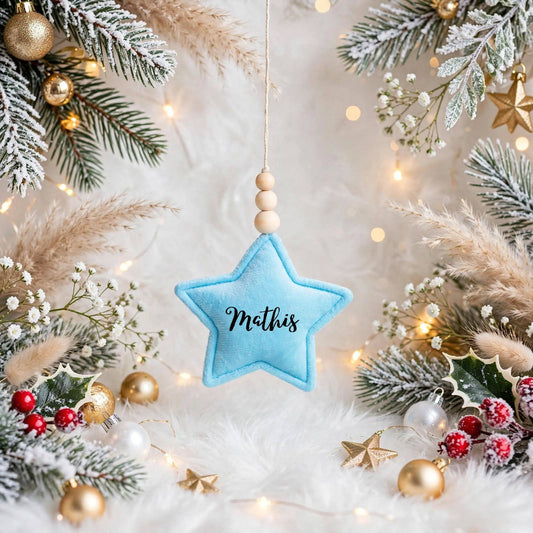Étoile de Noël personnalisée – bleu
